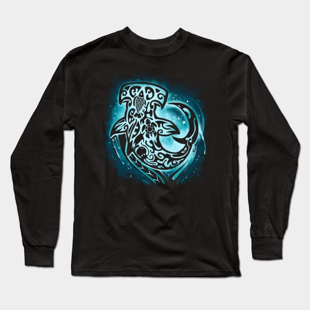 Maori Shark Long Sleeve T-Shirt by Vallina84